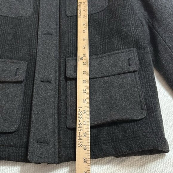 MURANO MEN'S CHARCOAL GRAY WOOL BLEND MILITARY STYLE‎ JACKET Puffer Lining SZL - Picture 13 of 16